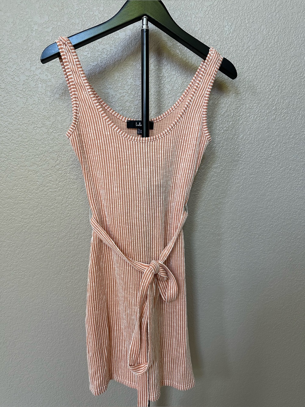 Lulus Perfect Favorite Orange And White Striped Ribbed Mini Dress•NWT• - Size XS